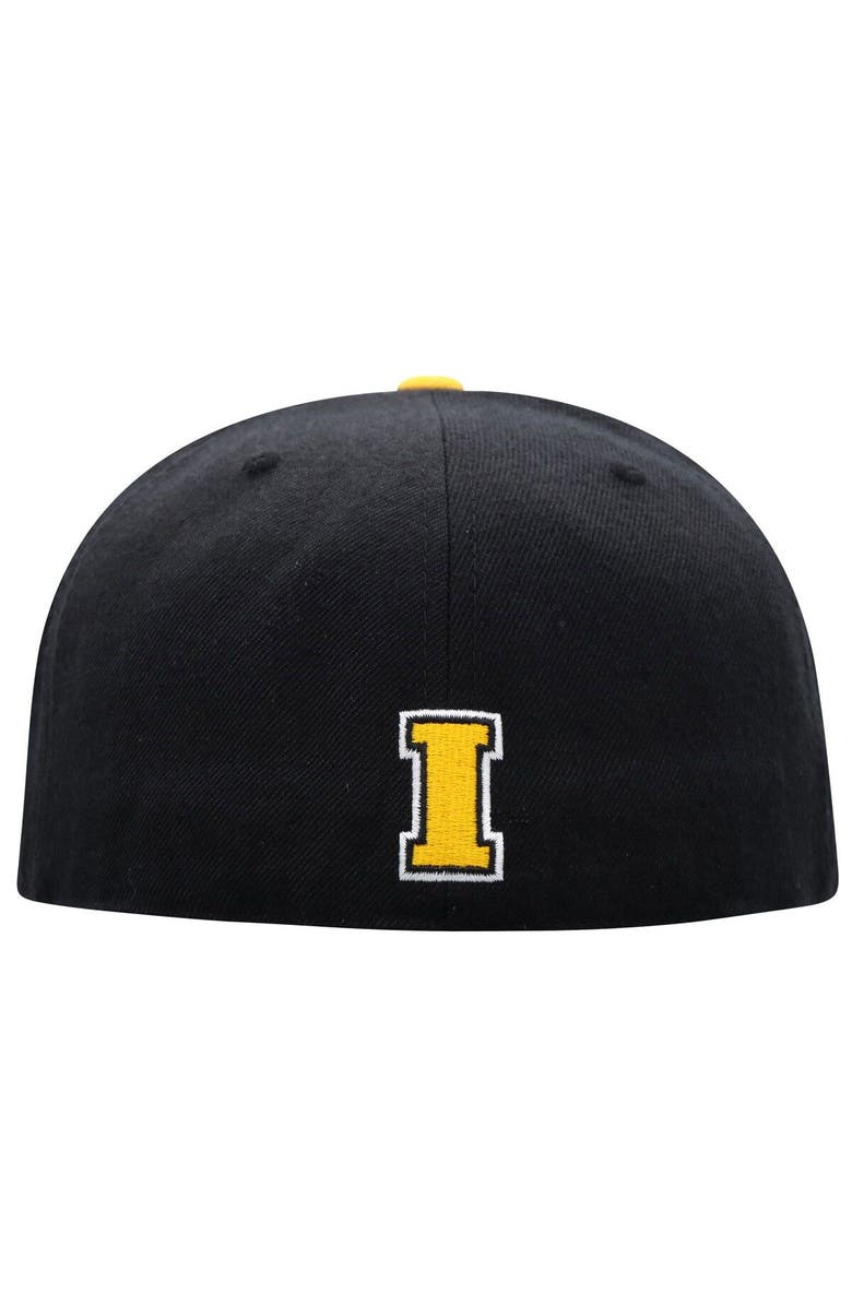 TOP OF THE WORLD Men's Top of the World Black/Gold Iowa Hawkeyes Team Color Two-Tone Fitted Hat, Alternate, color, Black