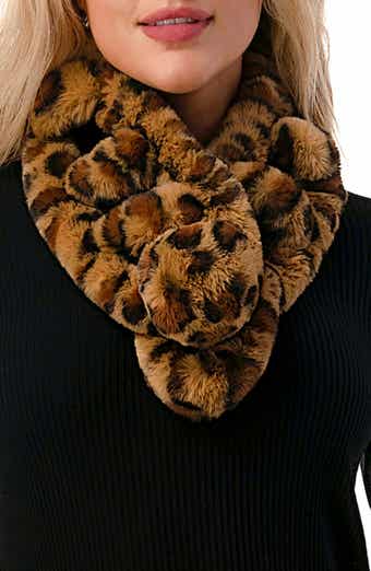 MARCUS ADLER Faux Fur Pom Collar Scarf