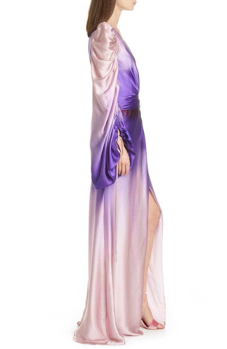 flor et. al Everett Long Sleeve Ombré Charmeuse Gown, Alternate, color,