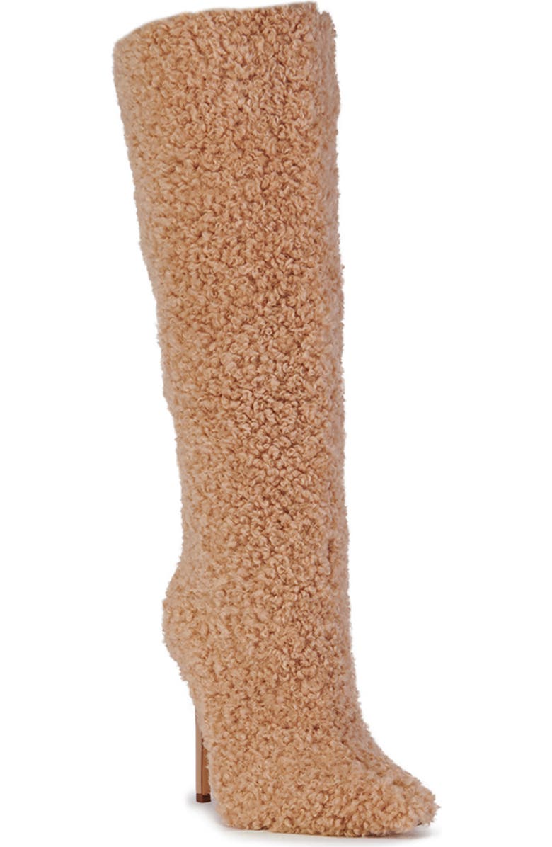 AZALEA WANG Paityn Faux Shearling Knee High Boot, Main, color,