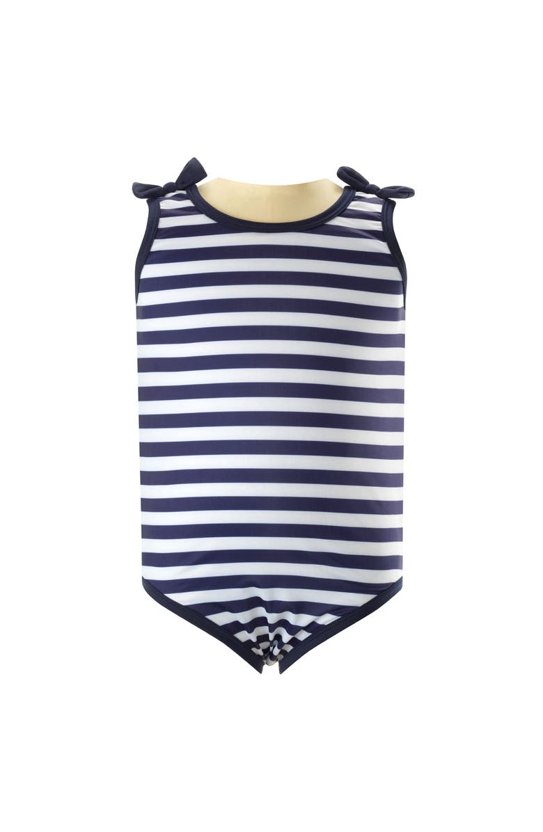 Rachel Riley Breton Lycra Swimsuit, Main, color, Navy