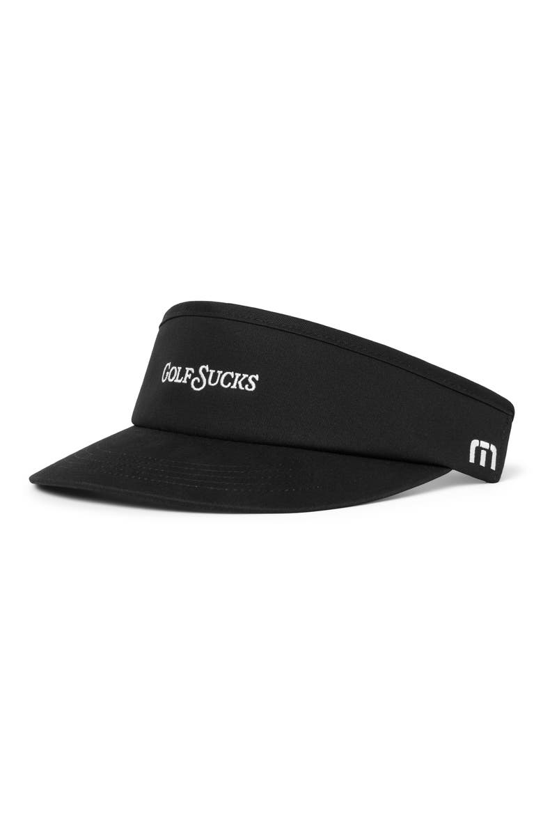 Golf Sucks Adjustable Visor, Main, color, BLACK