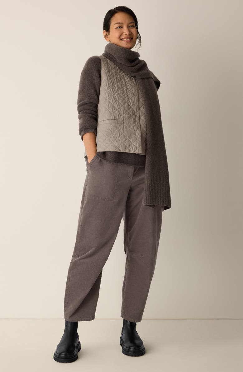 Eileen Fisher V-Neck Quilted Vest, Alternate, color, Reed