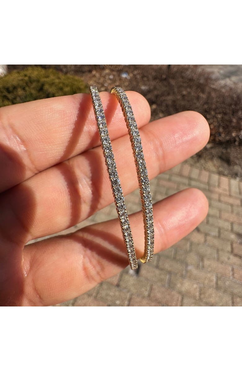 Bliss Diamond 1.70Ct Round Double Flex Diamond Bangle 7" Tennis Bracelet 14k Gold Lab Grown, Alternate, color, 