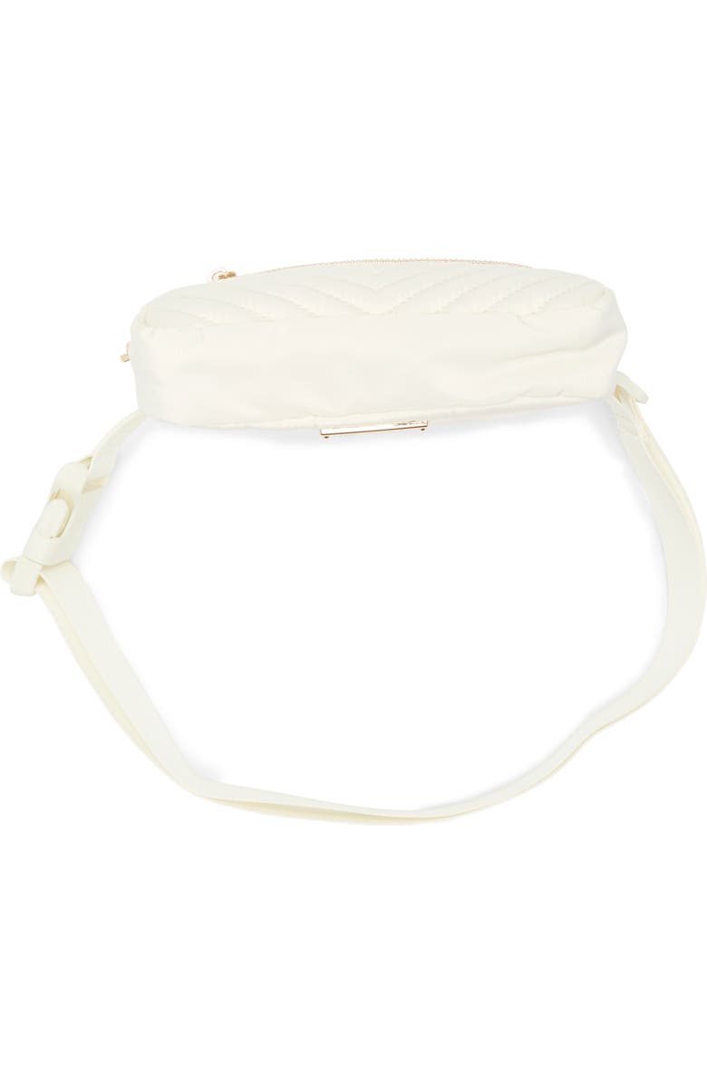 Madden Girl Quilted Belt Bag, Alternate, color, Cream