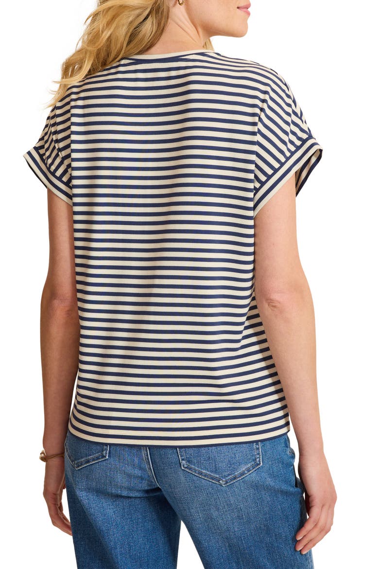 Kauai Stripe V-Neck T-Shirt, Alternate, color, COASTLINE