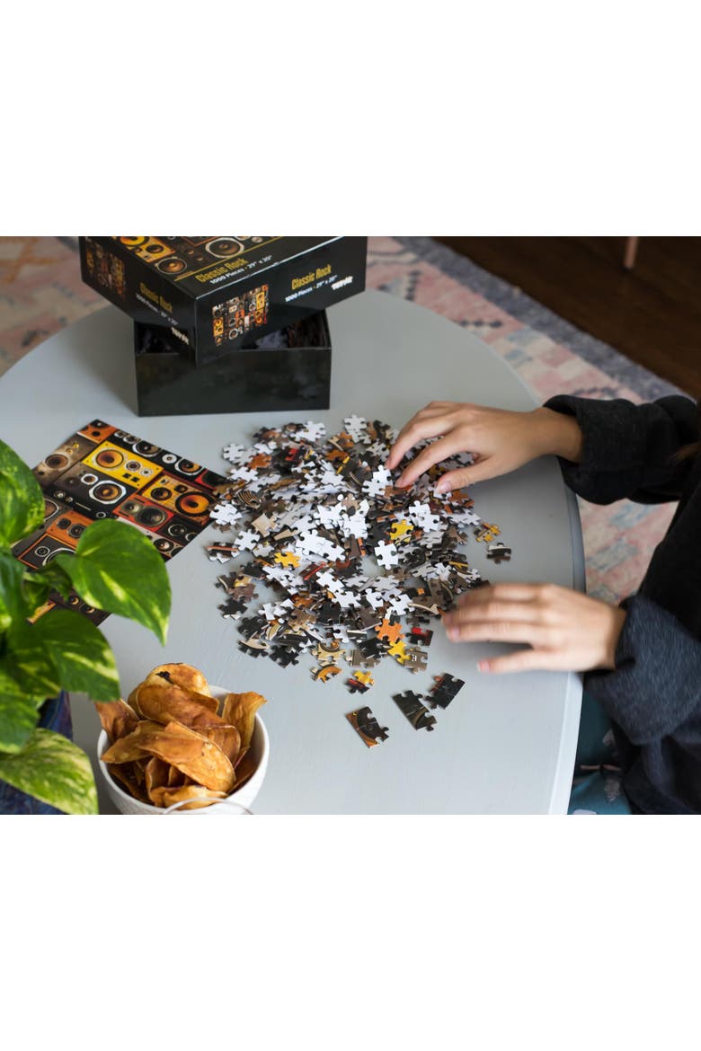 Classic Rock Music Surround Sound Systems 1000 Piece Jigsaw Puzzle, Alternate, color, Brown