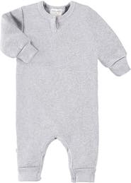 PAIGELAUREN Henley Sweatshirt Fleece Romper