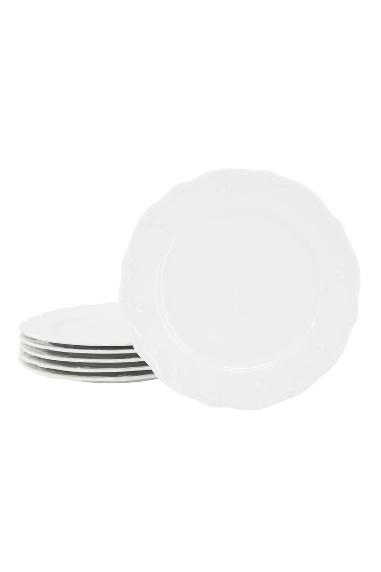 Henryi 6 Piece 8.75 Inch Porcelain Salad Plate Set, Main, color, White
