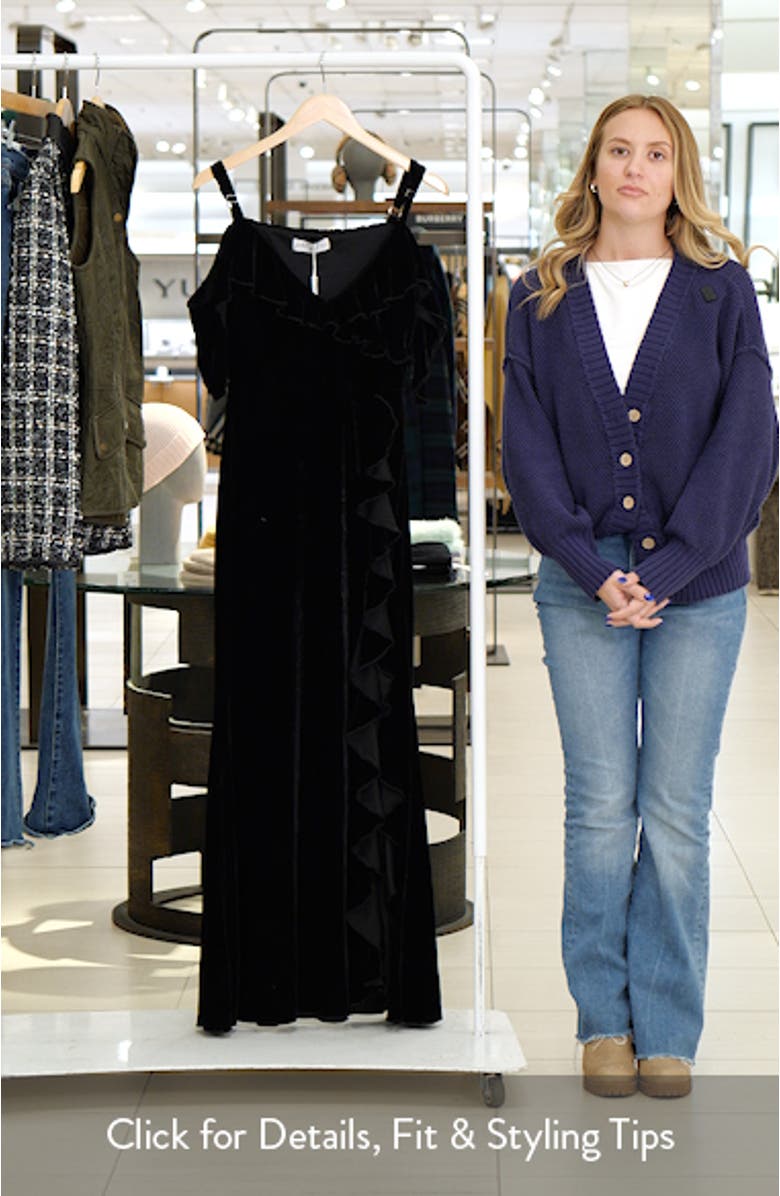 Micah Cold Shoulder Velvet Dress, sales video thumbnail