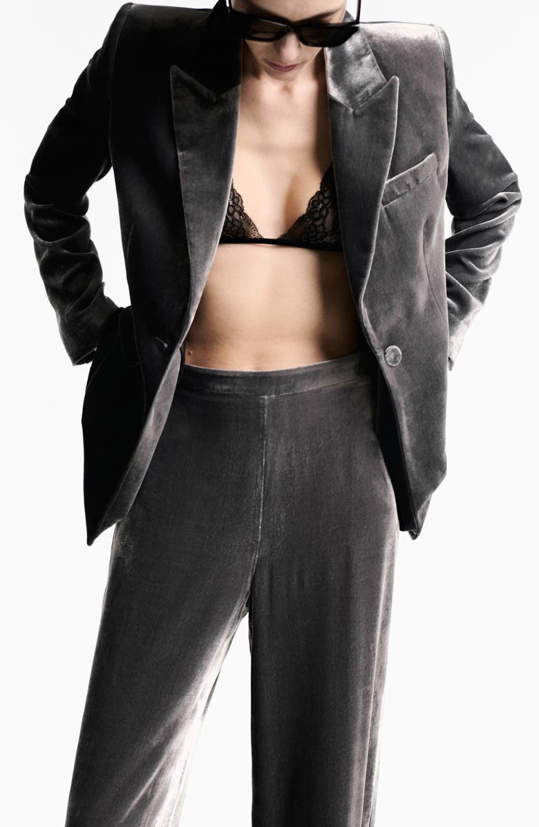 MANGO Silvie Straight Leg Velvet Trousers, Alternate, color, 