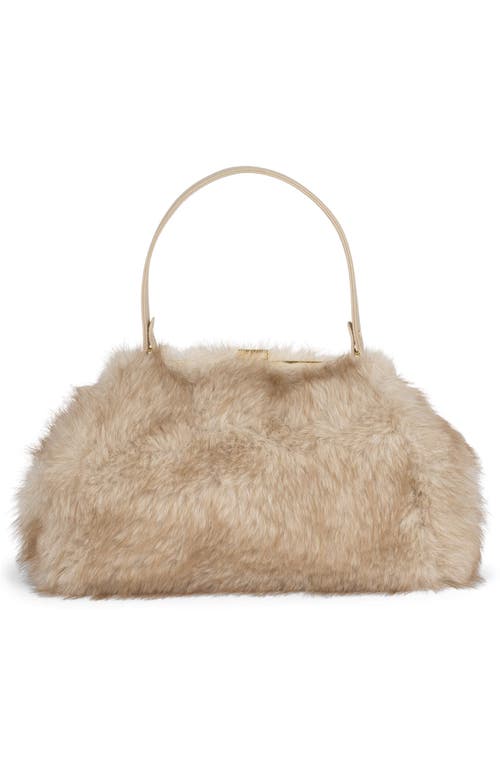 Jeffrey Campbell Gabor Faux Fur Satchel Handbag In Neutral