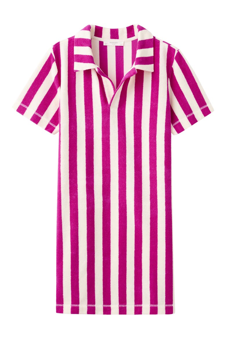 Stripe Terry Nightgown, Alternate, color, FUCHSIA