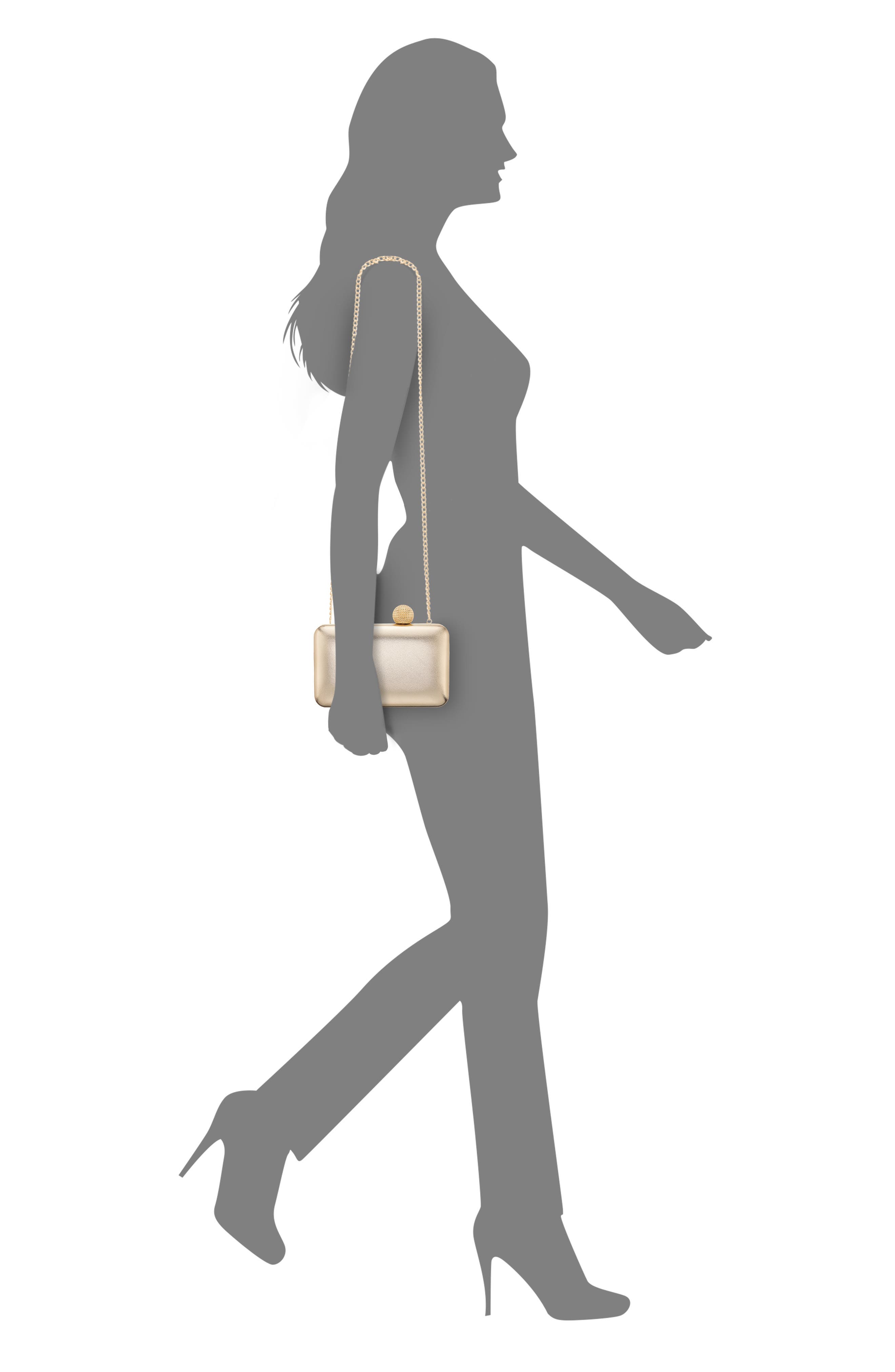 Nina Kimberly Frame Clutch, Alternate, color, Platino