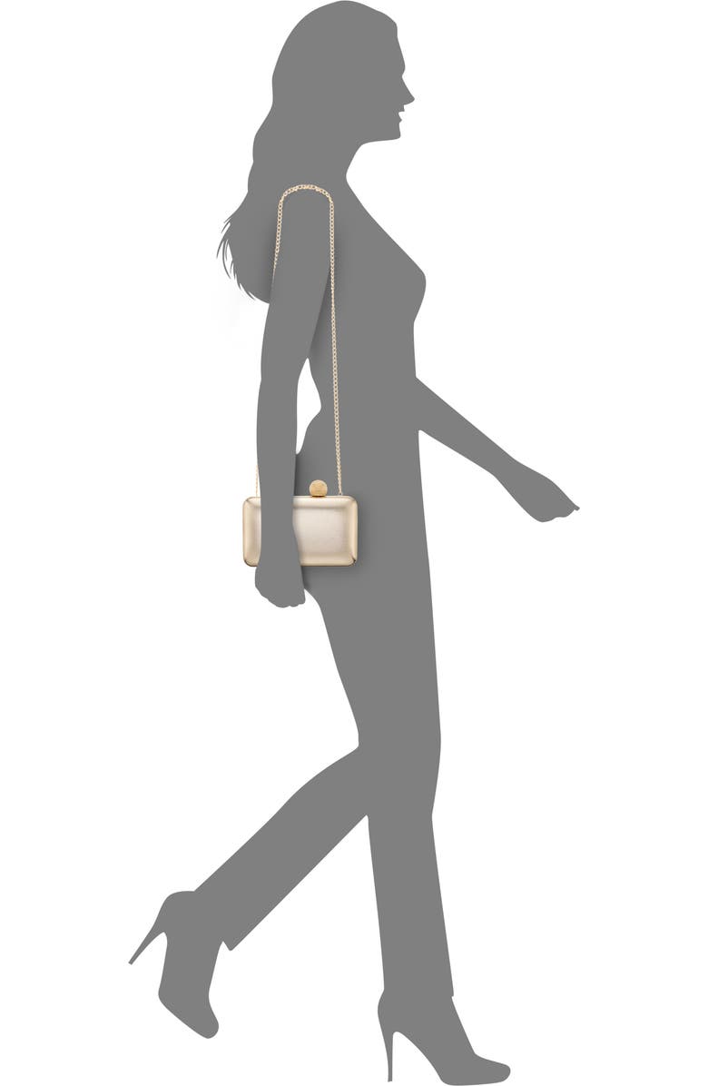 Nina Kimberly Frame Clutch, Alternate, color, Platino