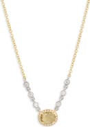 Meira T Green Amethyst & Diamond Necklace - 0.09ct.