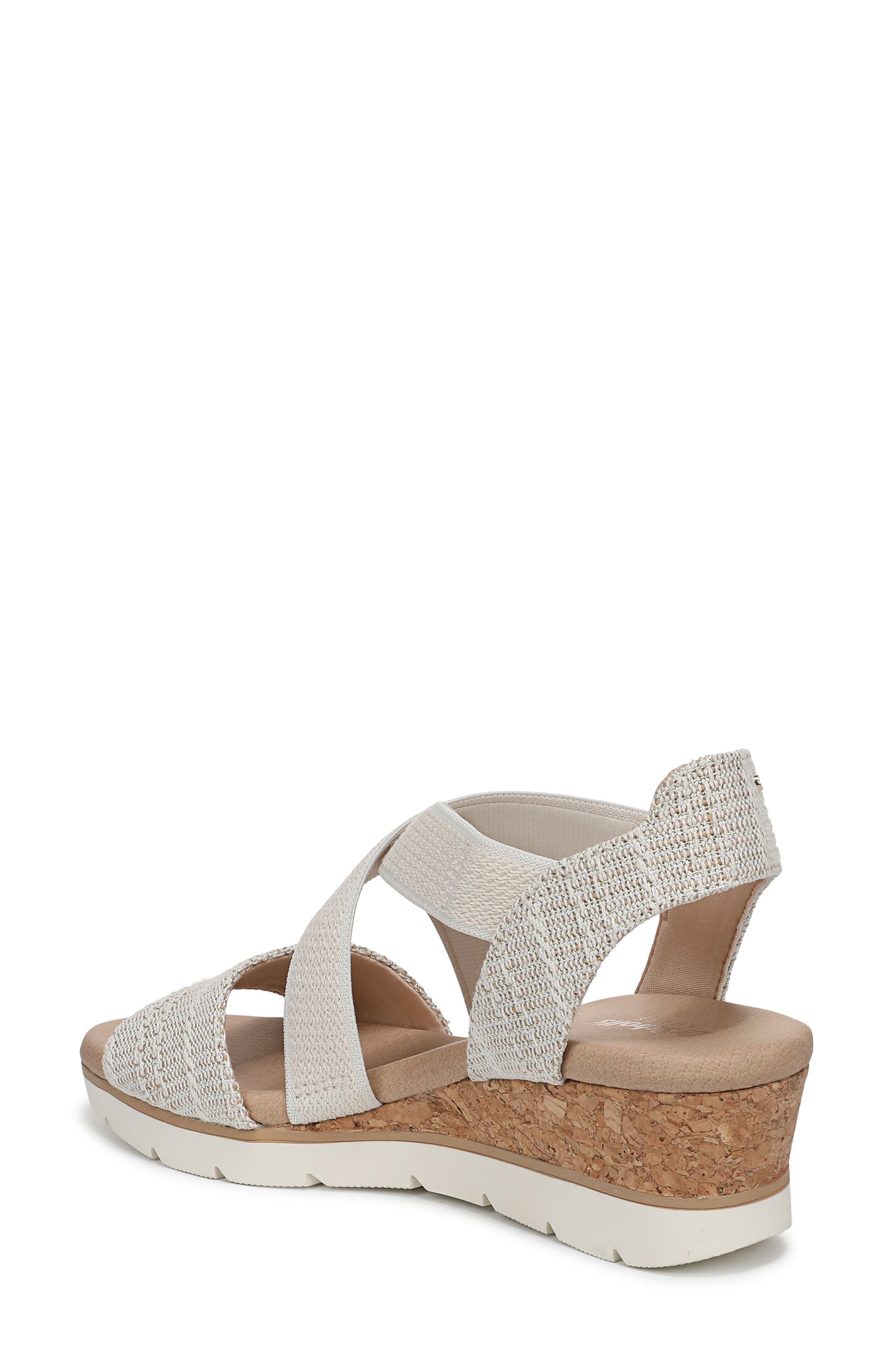 Just Cute Platform Wedge Sandal, Alternate, color, GOLD FABRIC