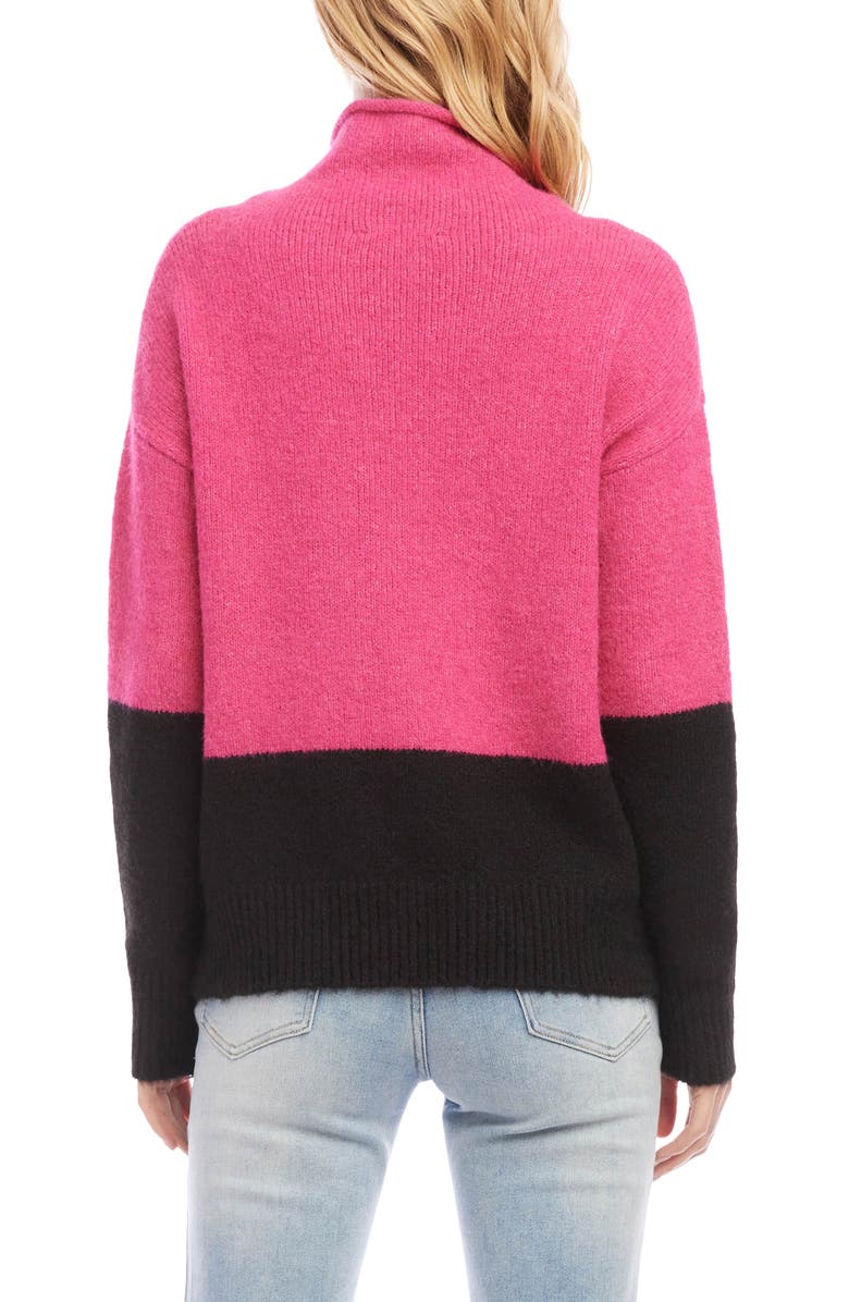 Karen Kane Colorblock Turtleneck Sweater, Alternate, color, 