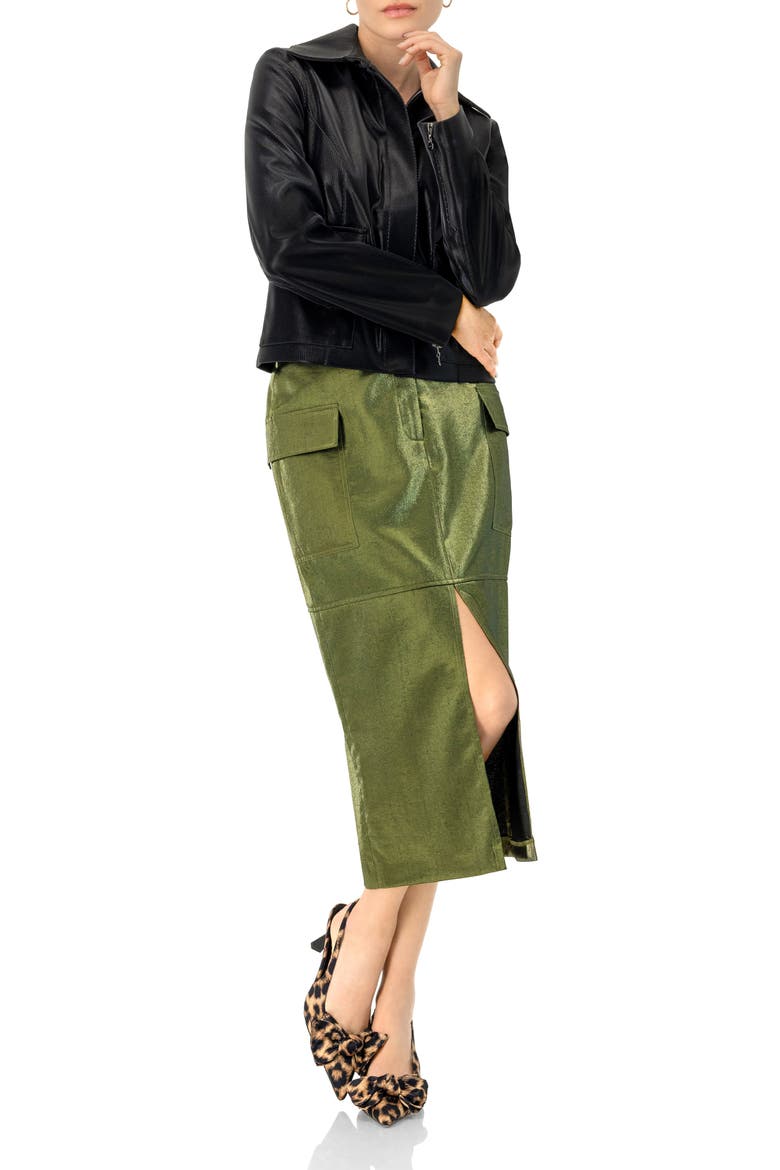 High Shine Biker Jacket, Alternate, color, Black