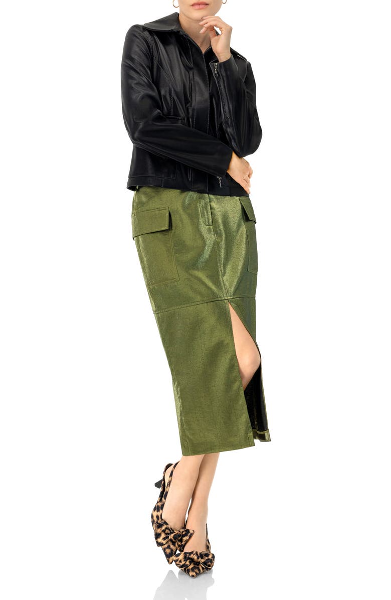 IVONNE High Shine Biker Jacket, Alternate, color, Black