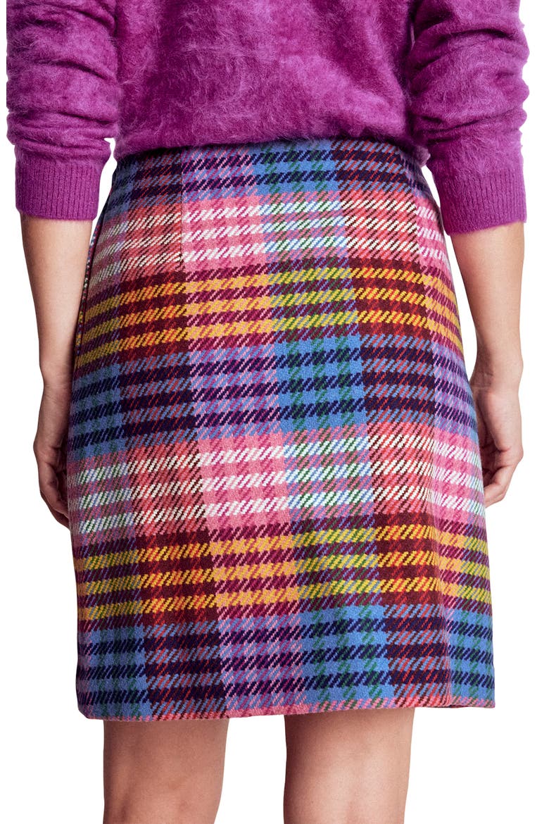 Gia Check Print Short Skirt, Alternate, color, MULTI NEON CHECK