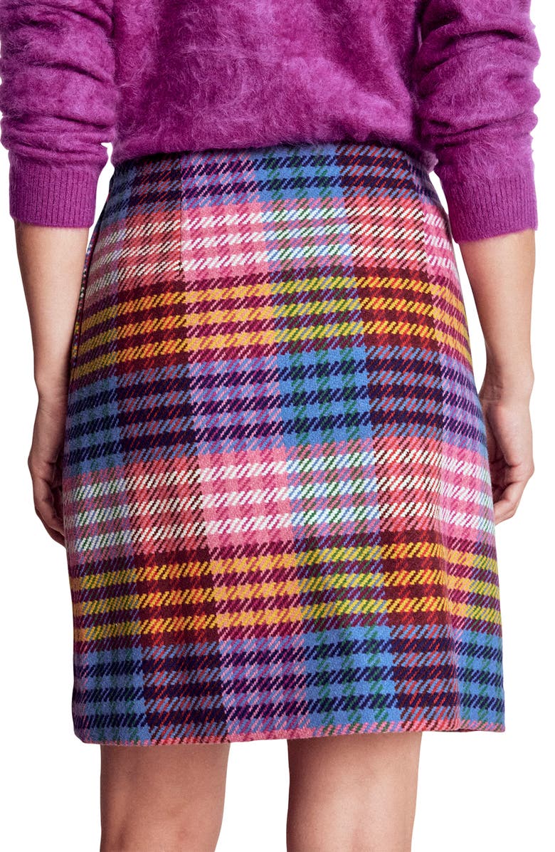 Boden Gia Check Print Short Skirt, Alternate, color, Multi Neon Check