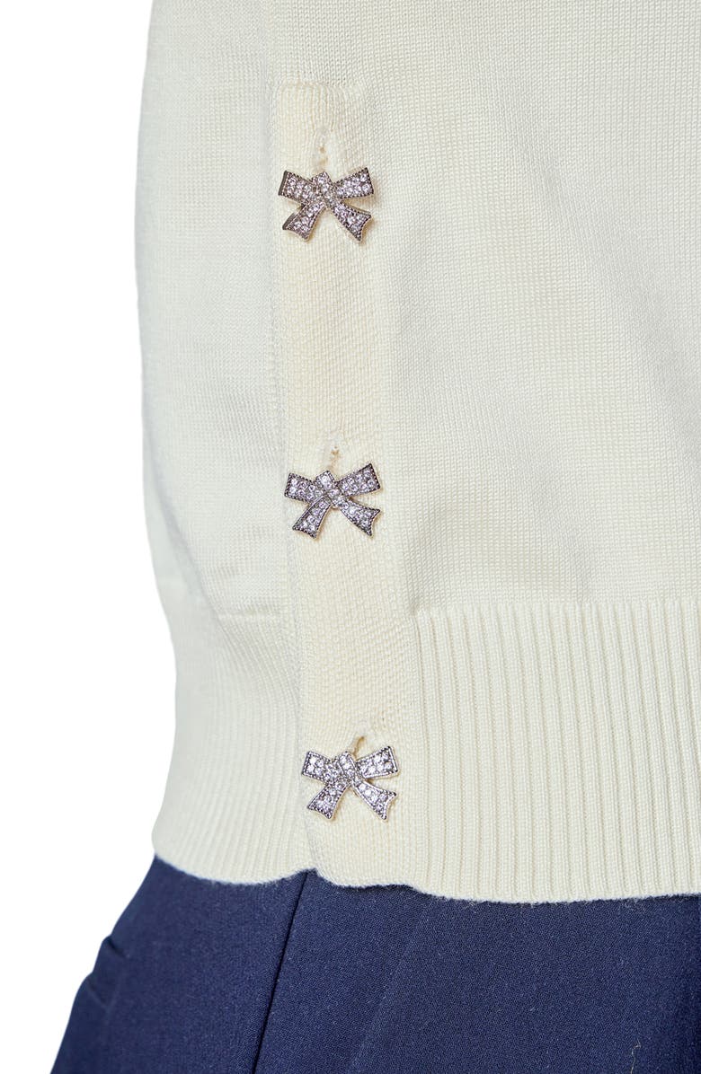 Endless Rose Side Bow Sweater, Alternate, color, Cream