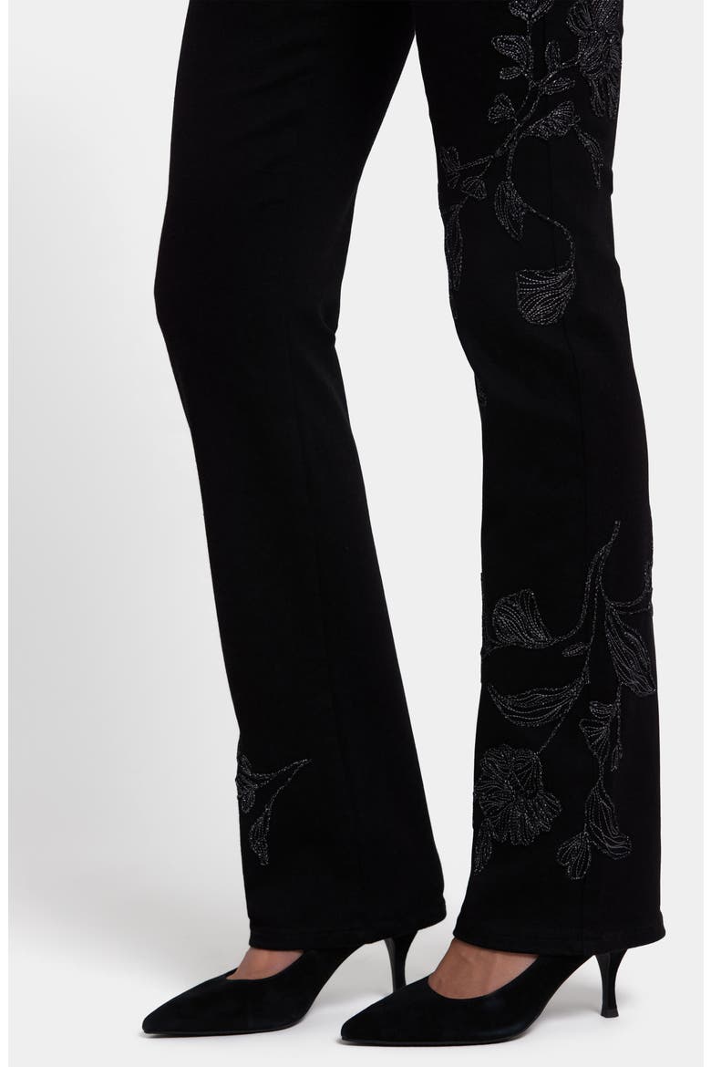 Marilyn Floral Embroidered Straight Leg Jeans, Alternate, color, BLACK RINSE