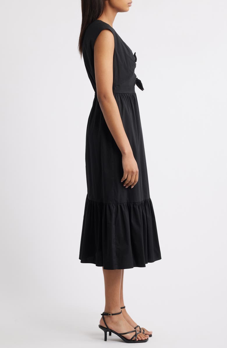 Anne Klein Bow Front Modern Midi Dress, Alternate, color, Anne Black