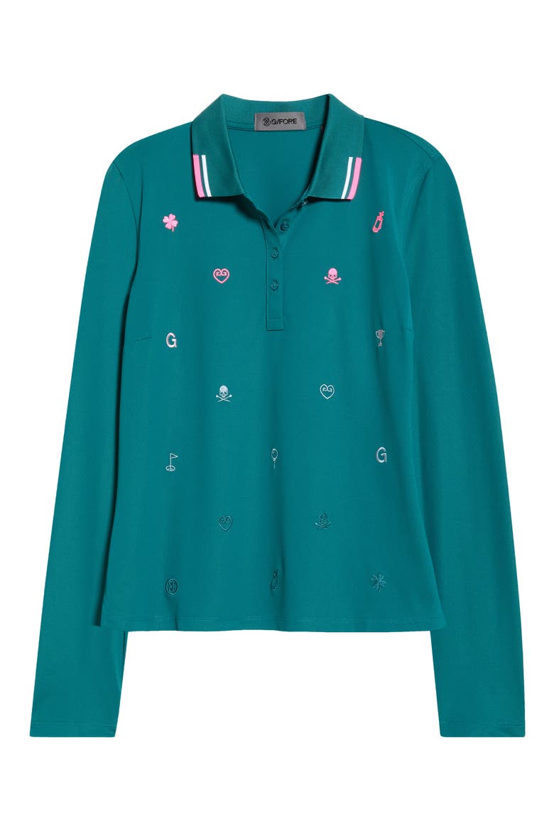 Icon Long Sleeve Performance Polo, Alternate, color, MARINE TEAL