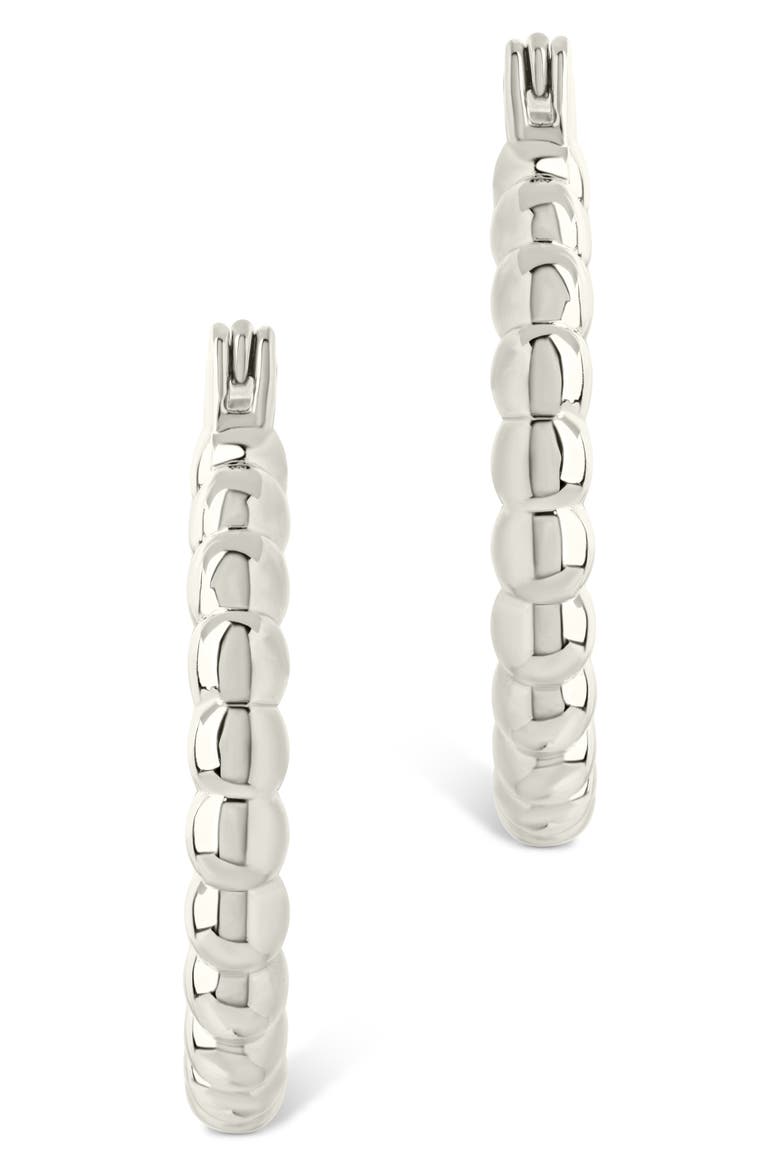 Reggie Thin Bubble Hoop Earrings, Alternate, color, SILVER