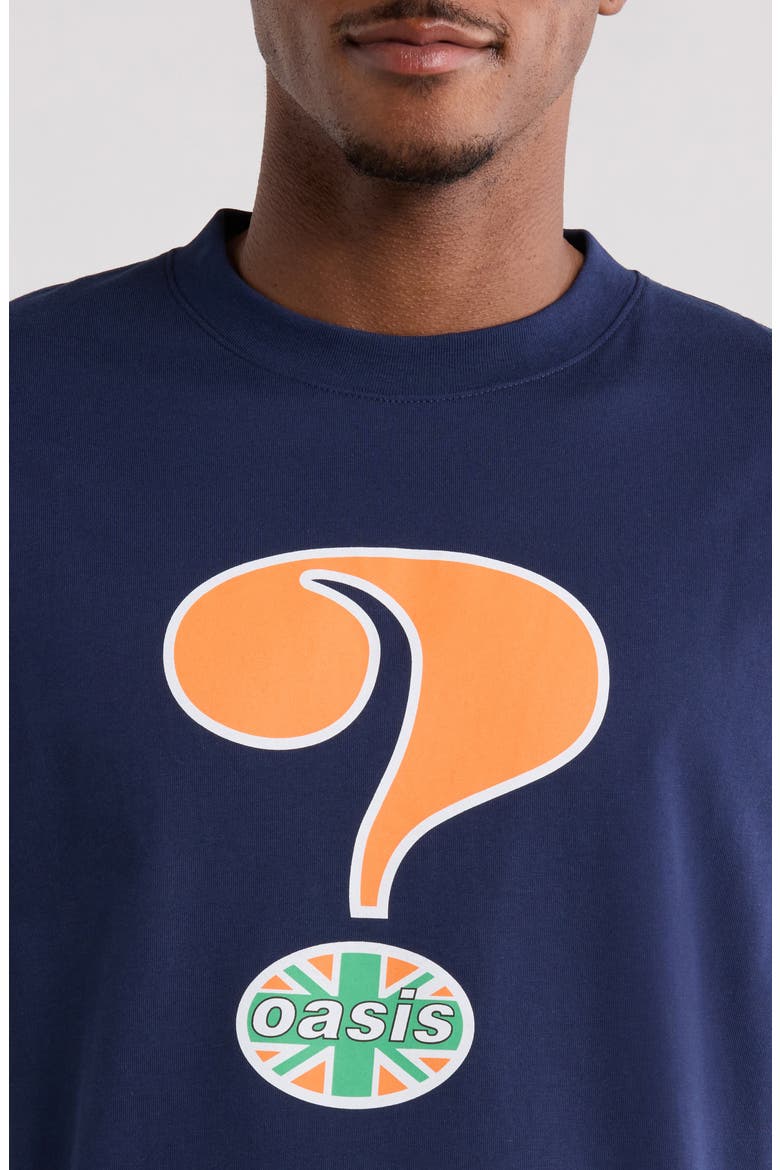x Oasis Question Mark Graphic T-Shirt, Alternate, color, NAVY