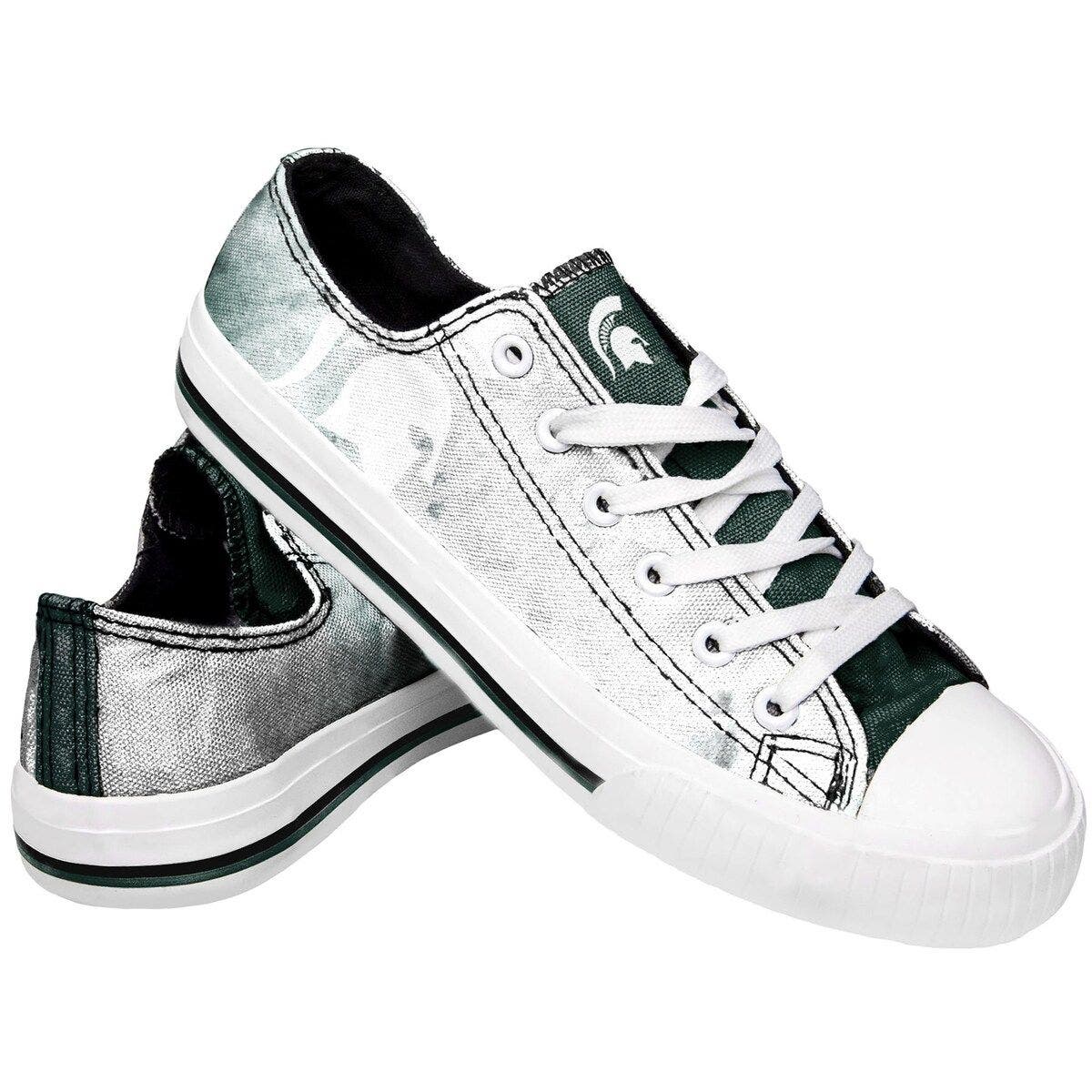 FOCO Women's FOCO Michigan State Spartans Big Logo Tie-Dye Canvas Sneakers, Main, color, 