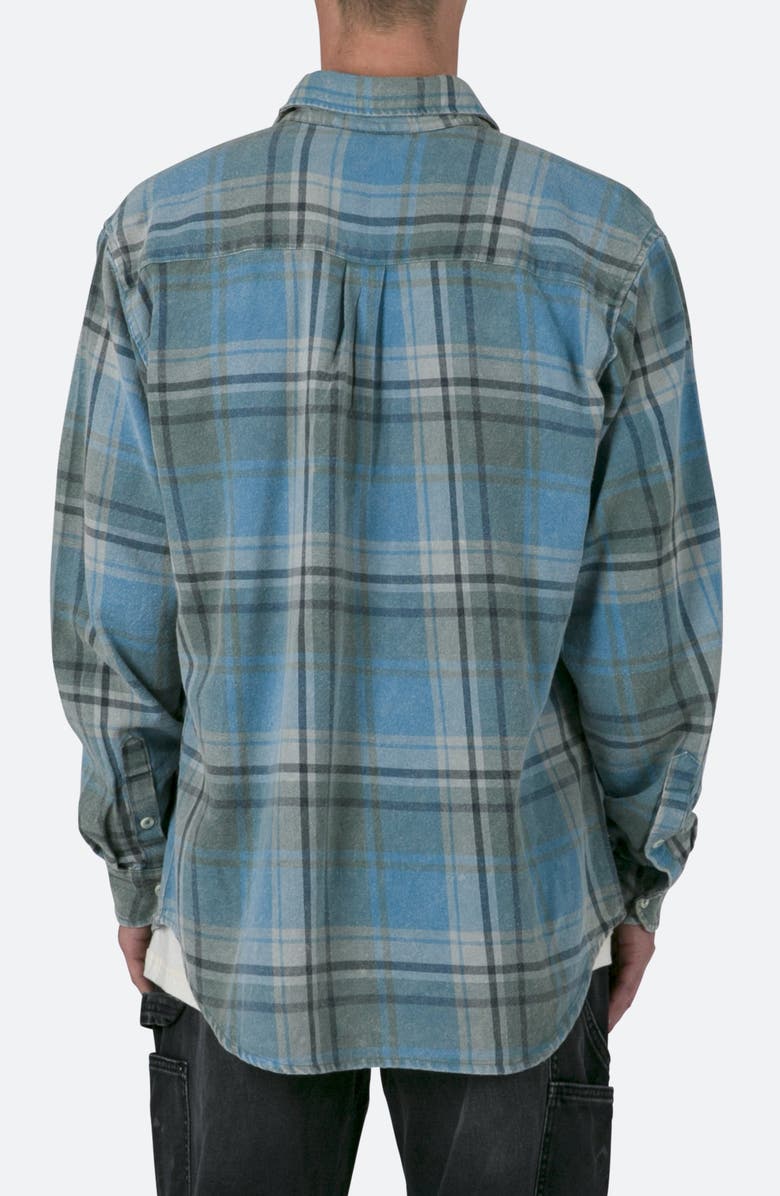 mnml Washed Plaid Button-Up Shirt, Alternate, color, Blue/ Black
