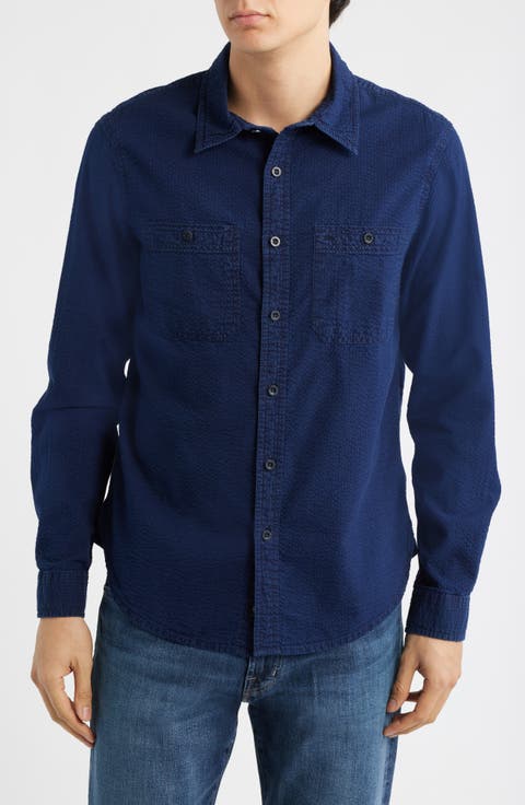 Mason Cotton Seersucker Button-Up Shirt