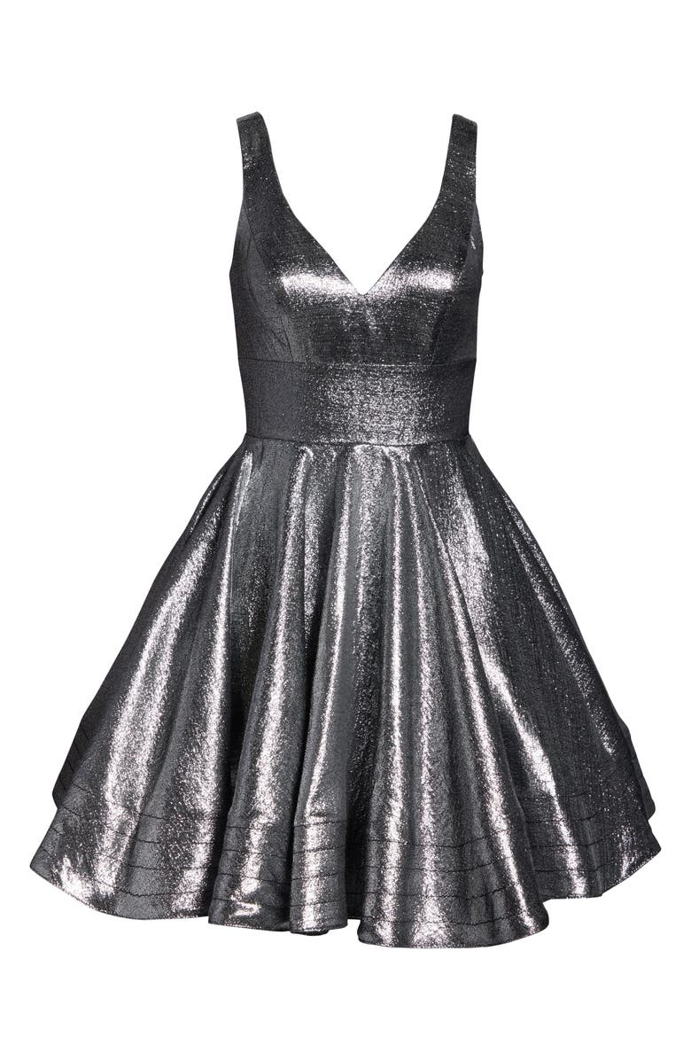 Mac Duggal Metallic Fit & Flare Cocktail Dress, Alternate, color, 