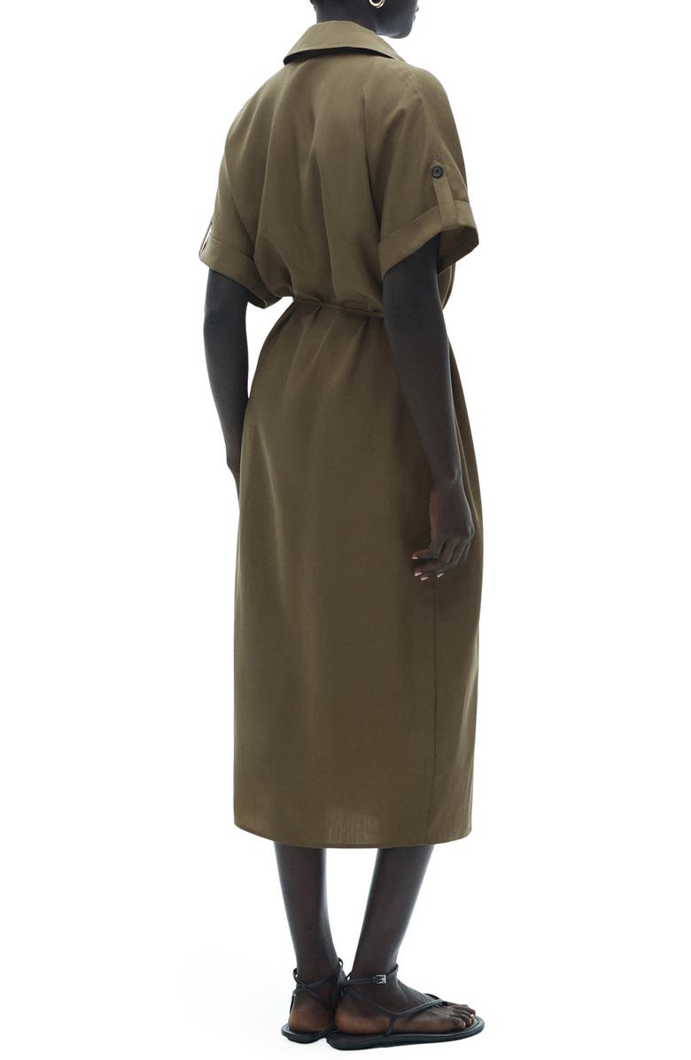 MANGO Short Sleeve Shirtdress, Alternate, color, 