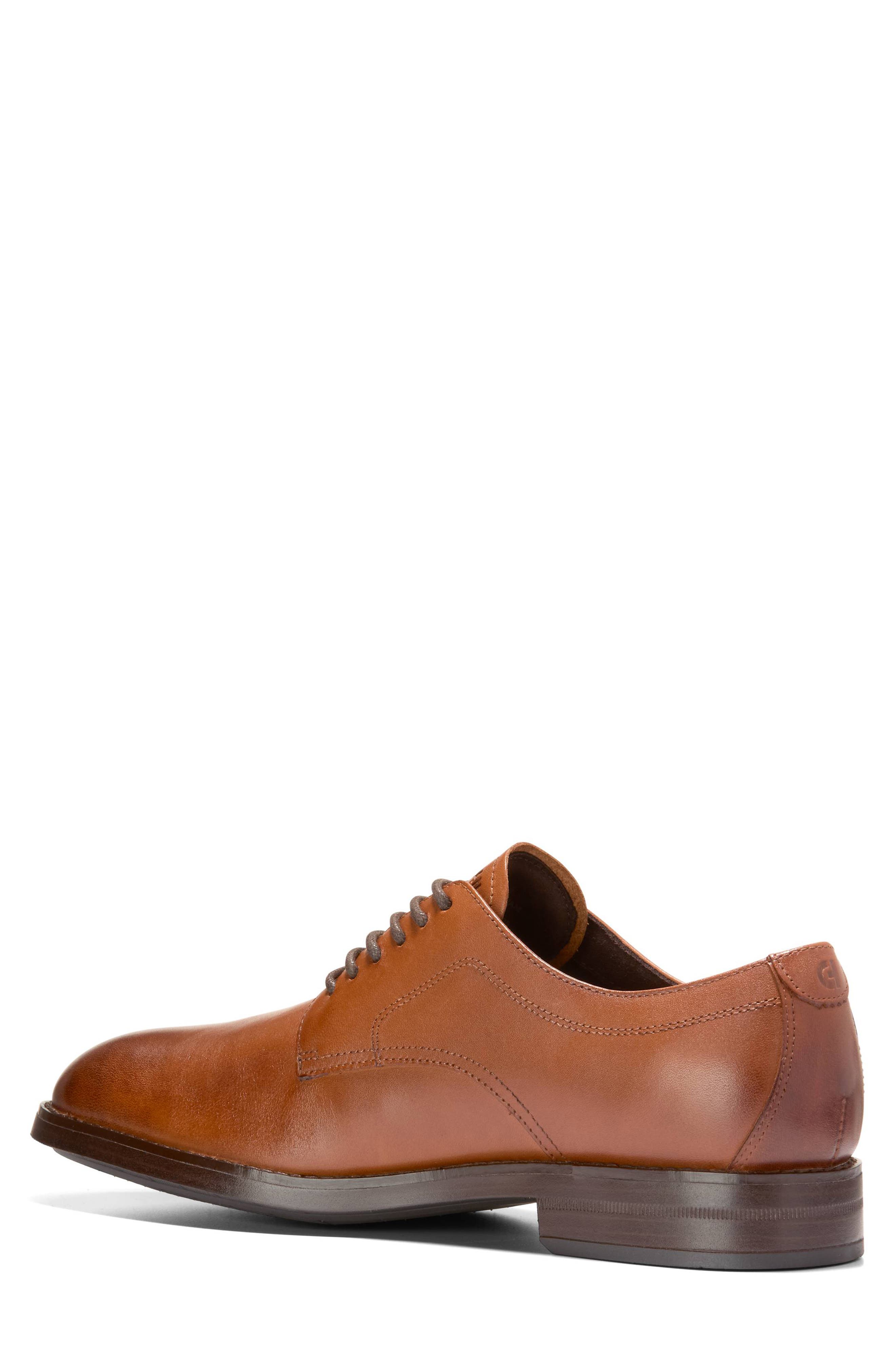 HARMON GRAND PLAIN TOE OXFORDS, Alternate, color, BRITISH TAN / DARK BROWN