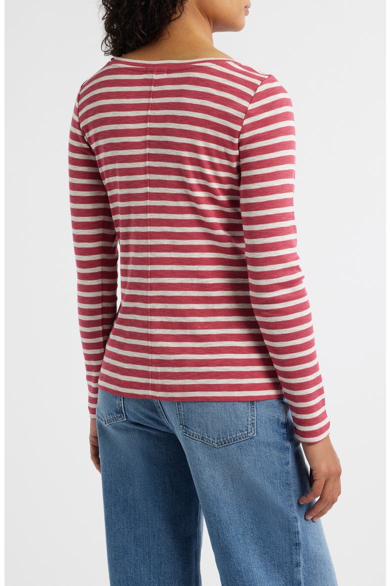 Stripe Cotton Blend T-Shirt, Alternate, color, RED MULTI
