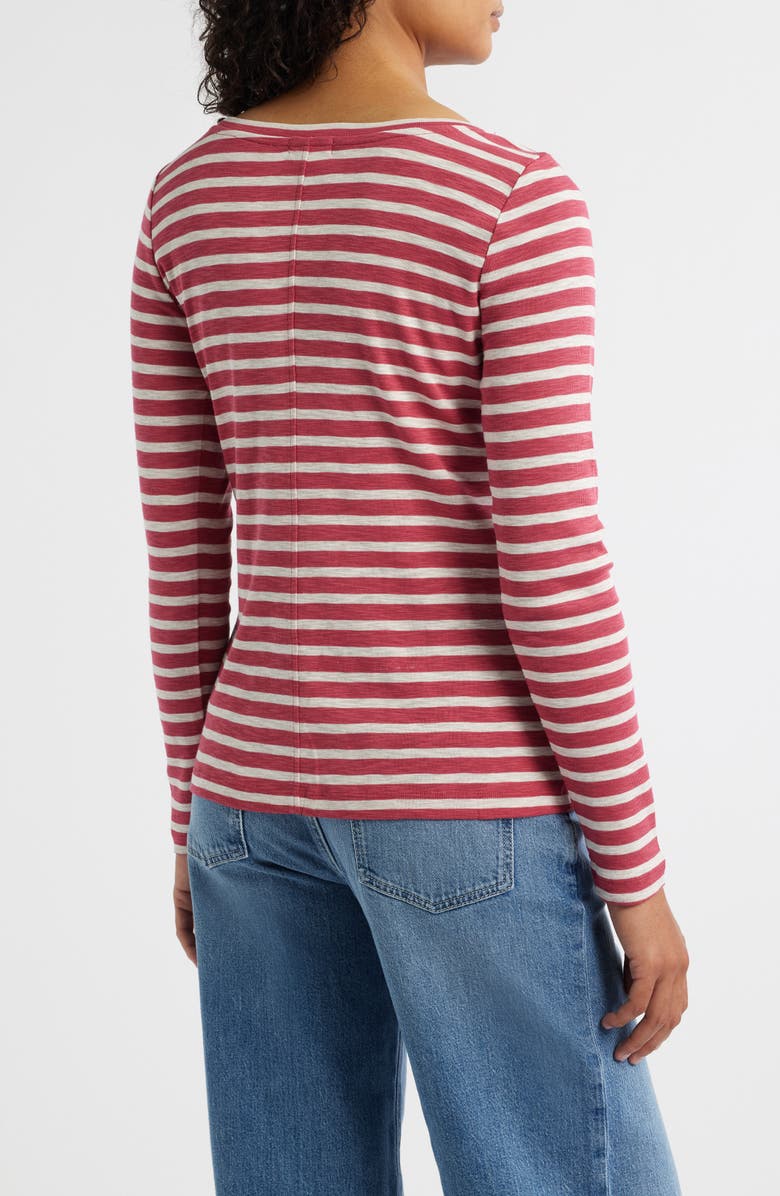 NZT by NIC+ZOE Stripe Cotton Blend T-Shirt, Alternate, color, Red Multi
