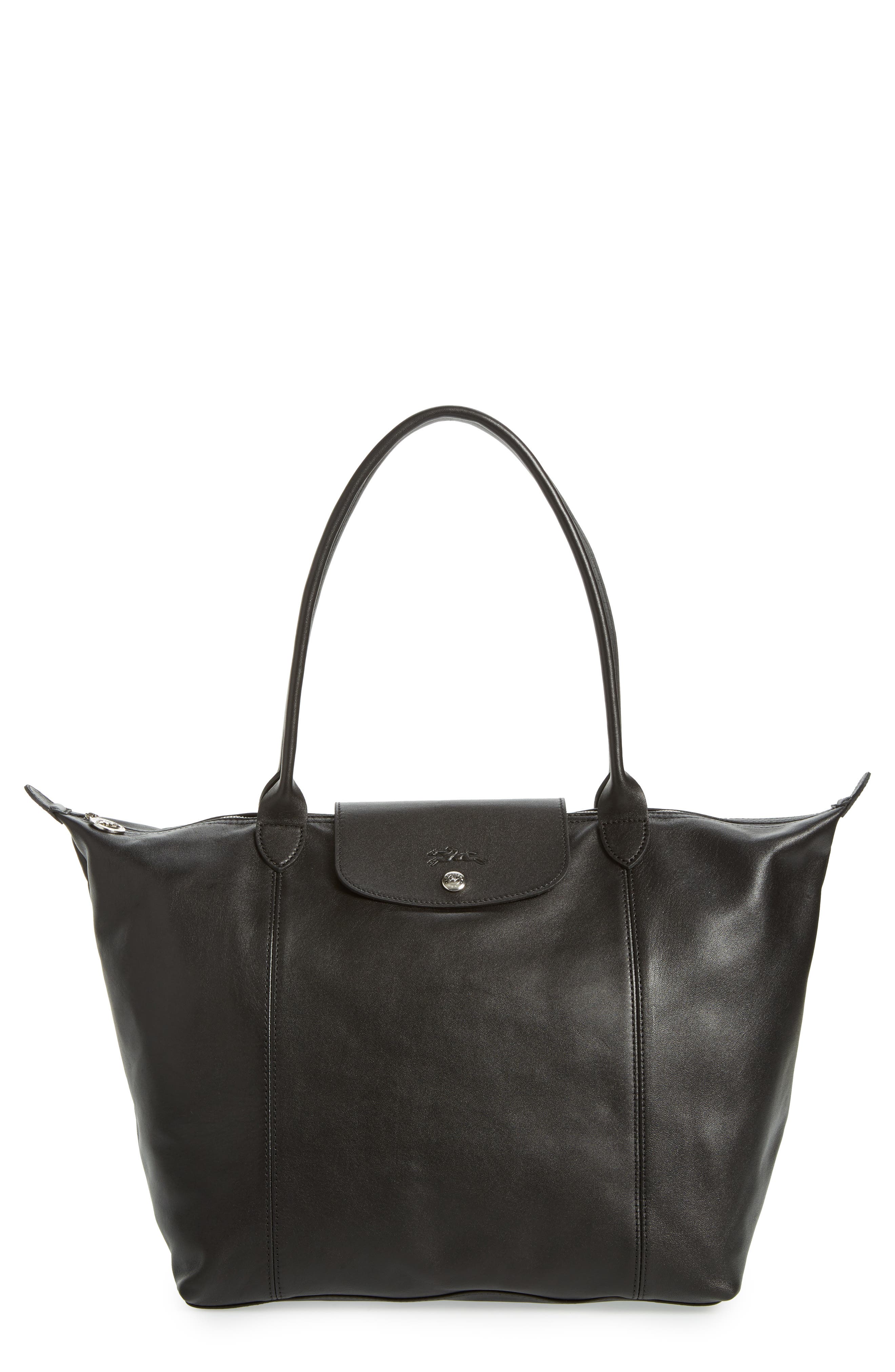 Longchamp Le Pliage Cuir Leather Tote, Main, color, 