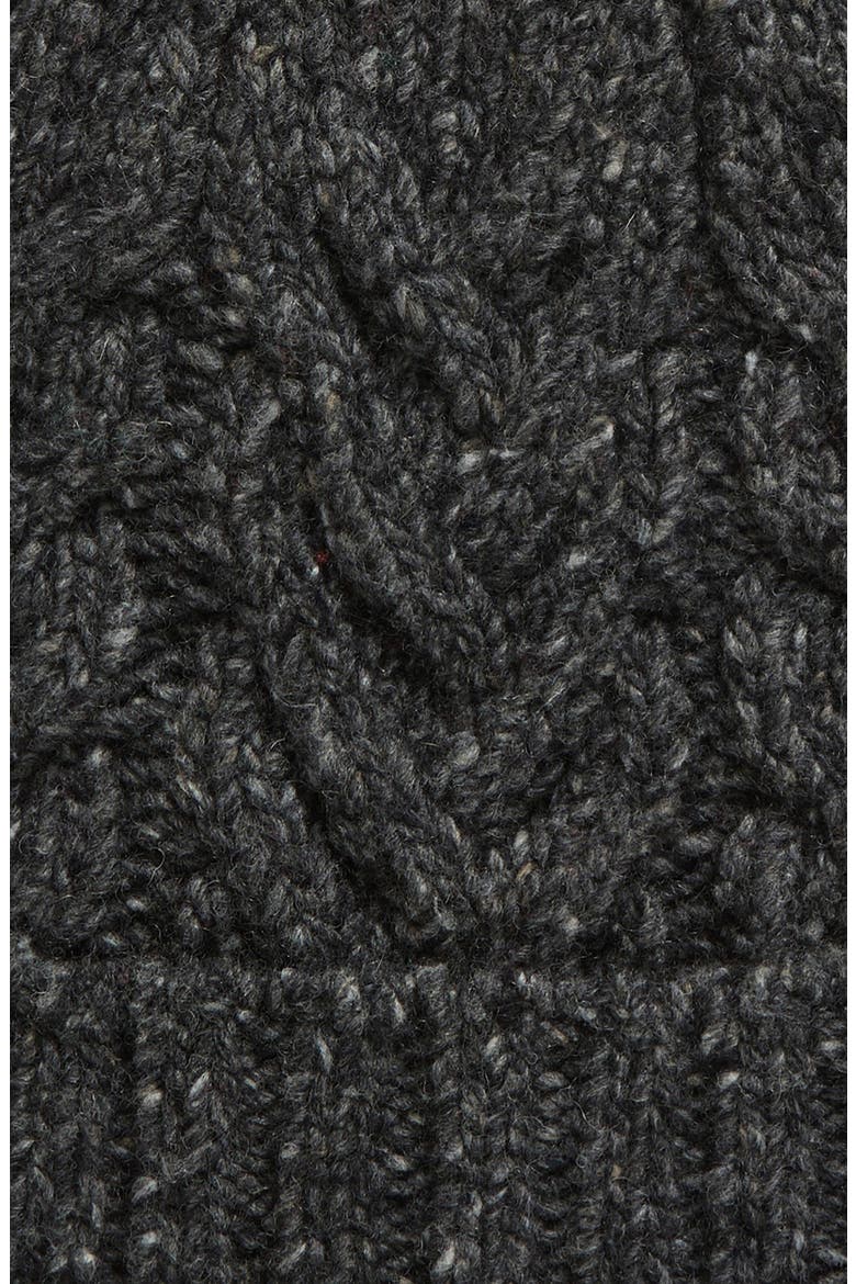 Donegal Cable Wool Blend Beanie, Alternate, color, CHARCOAL