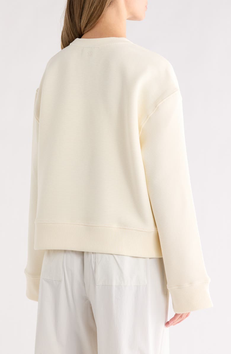 Sweaty Betty Peaceful Rib Cropped Sweatshirt, Alternate, color, Lilly White