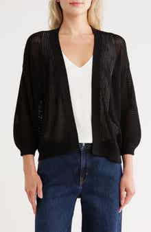 Nordstrom Open Stitch Front Cotton Cardigan