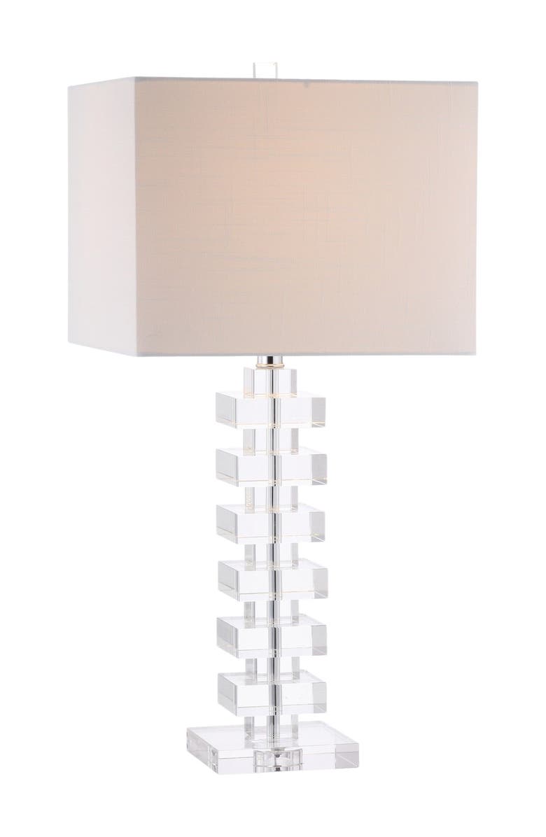 JONATHAN Y June 28" Crystal LED Table Lamp, Clear, Main, color, Clear