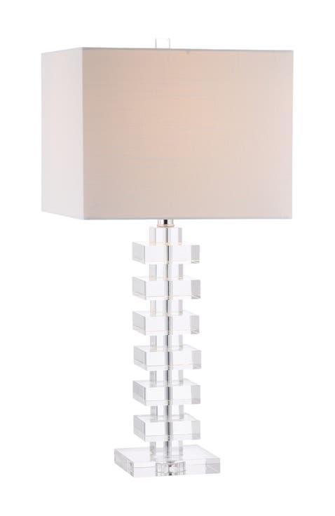 June 28" Crystal LED Table Lamp, Clear