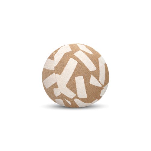 Elaine Smith Fascination Caramel Indoor & Outdoor Woven Accent Orb Pillow In Brown