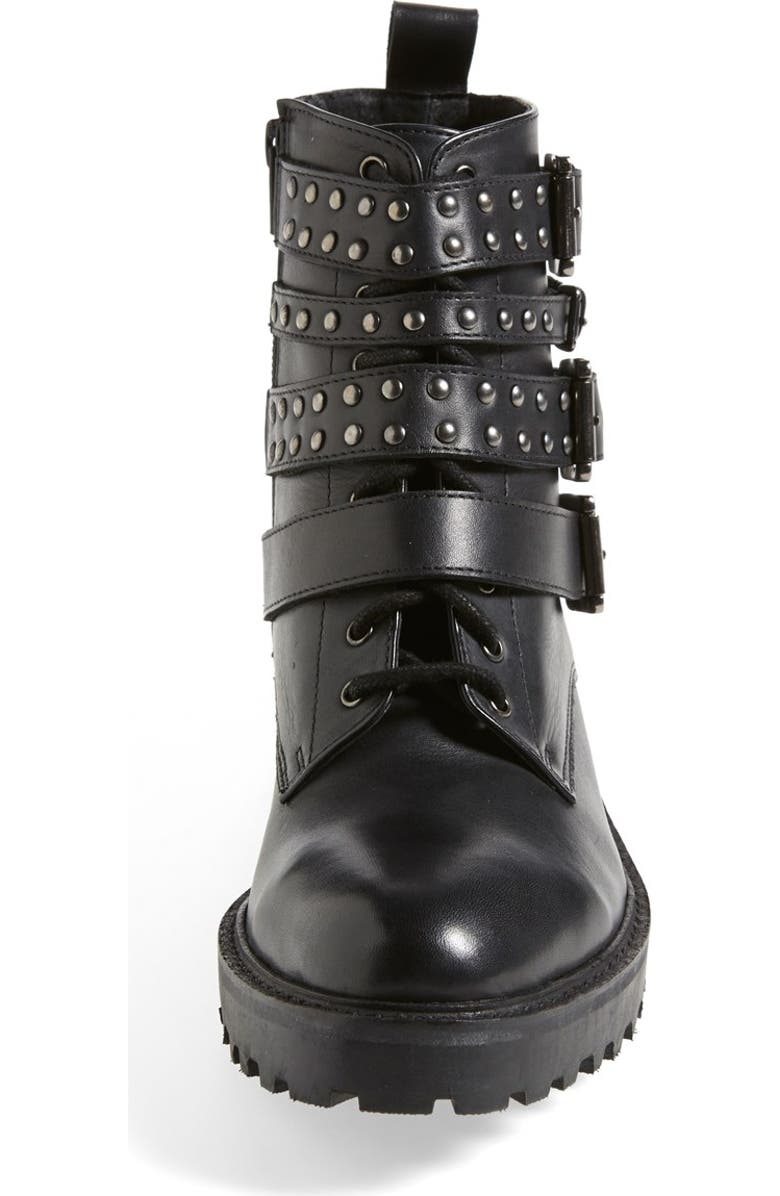 Topshop 'Apply' Lace-Up Biker Boot, Alternate, color,