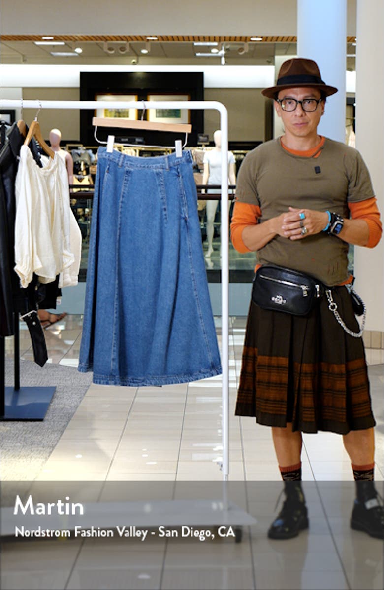 Circle Denim Midi Skirt, sales video thumbnail