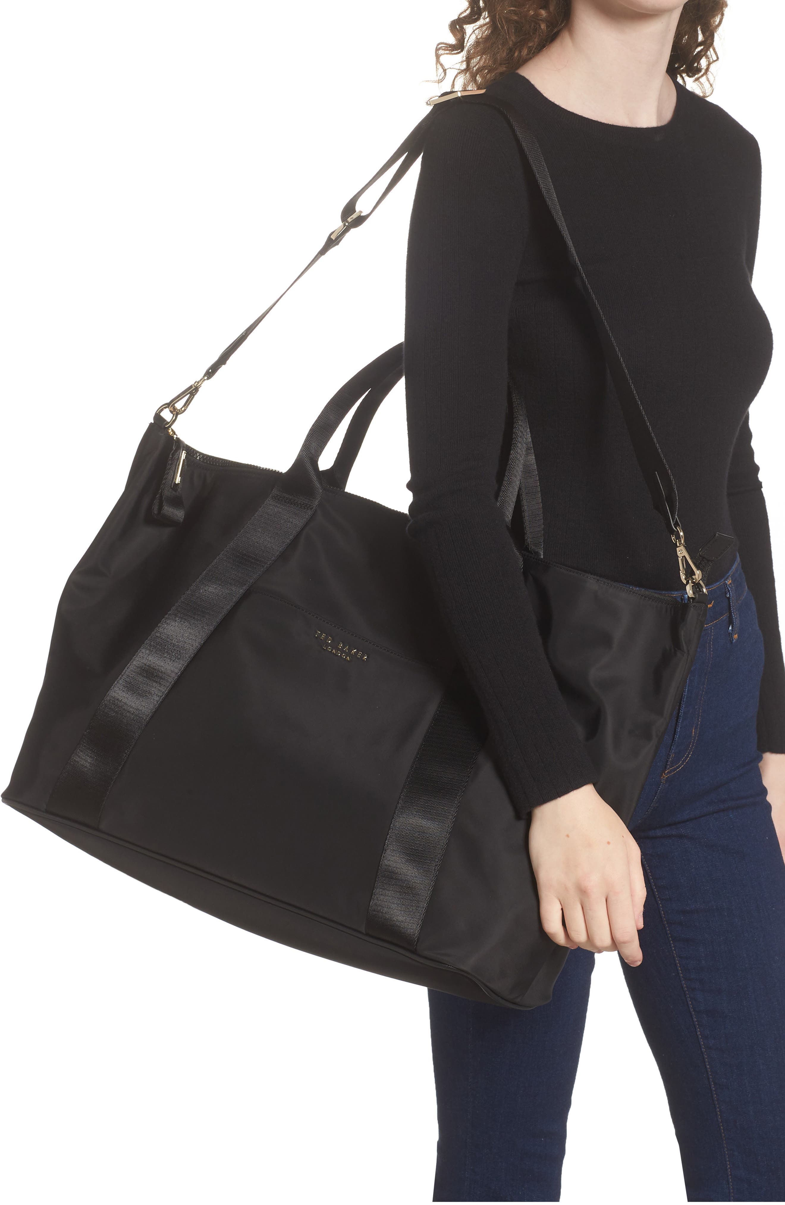 Naahla Large Tote, Alternate, color, BLACK